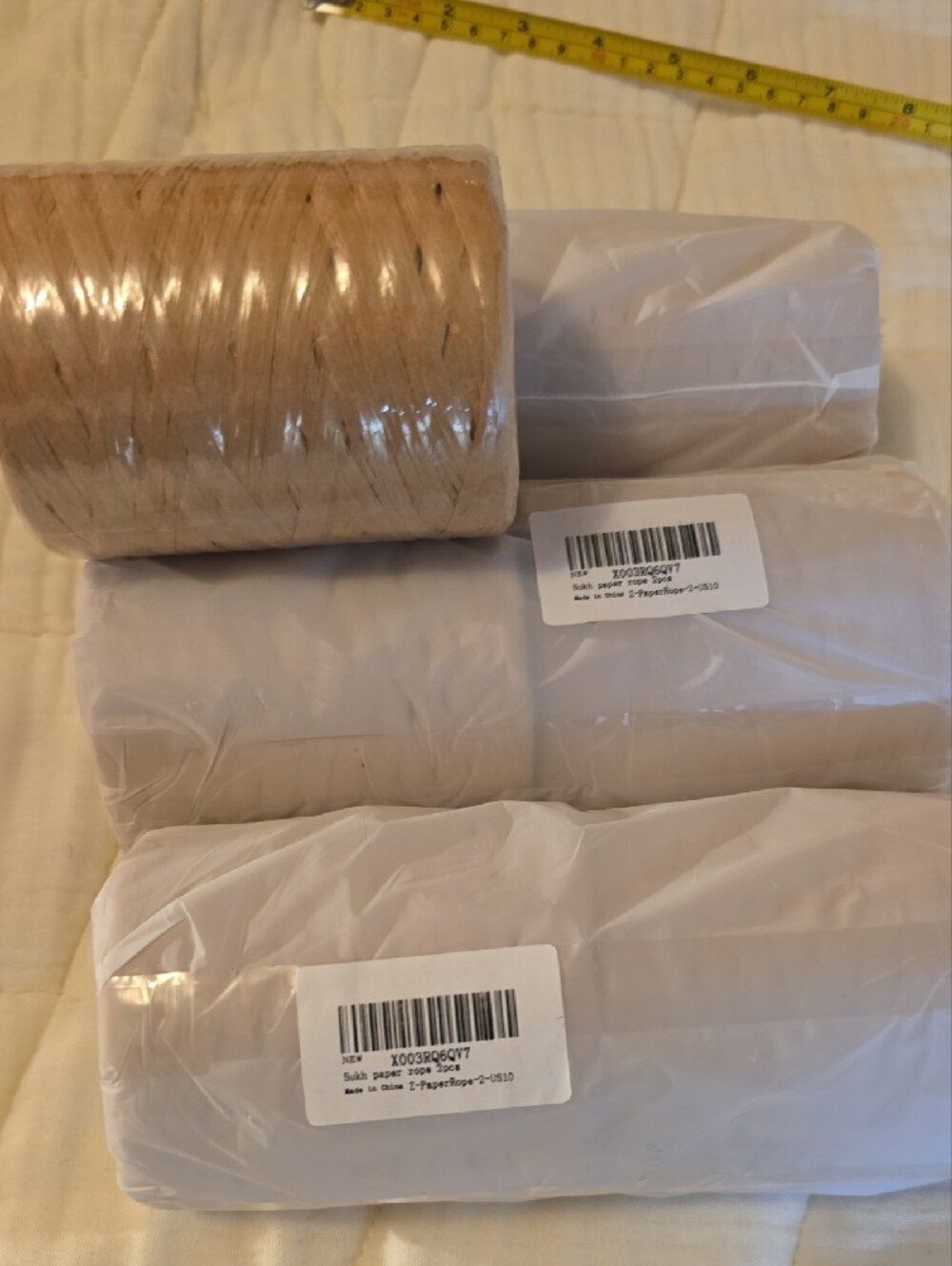 7 Rolls Natural Paper Rope Raffia - Picture 4 of 5